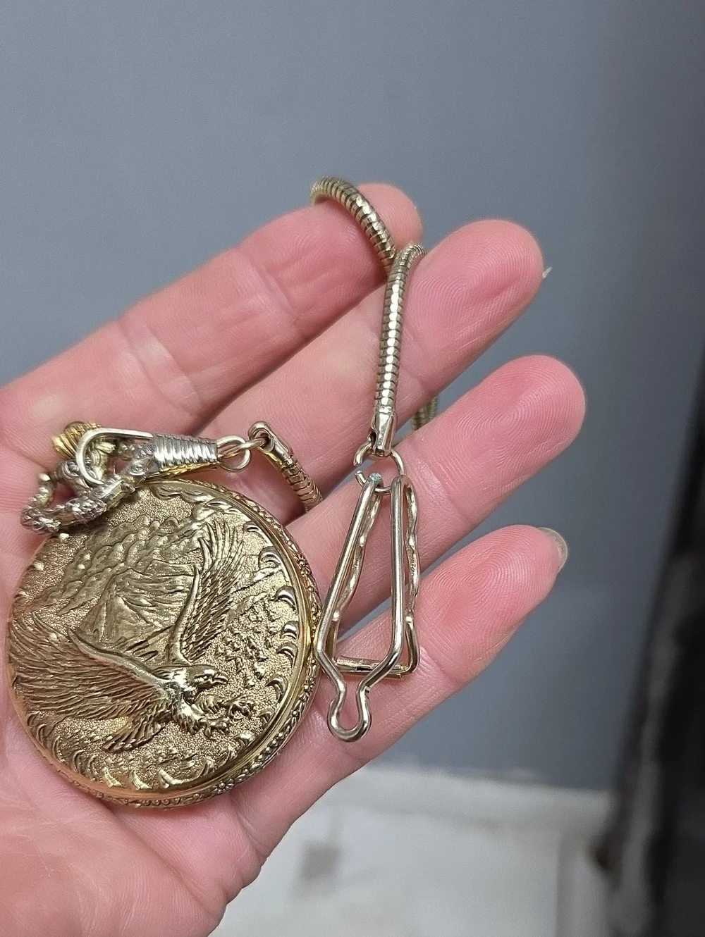 Vintage Commemorative 1886 - 1986 Limited Edition Pocket Watch With Chain